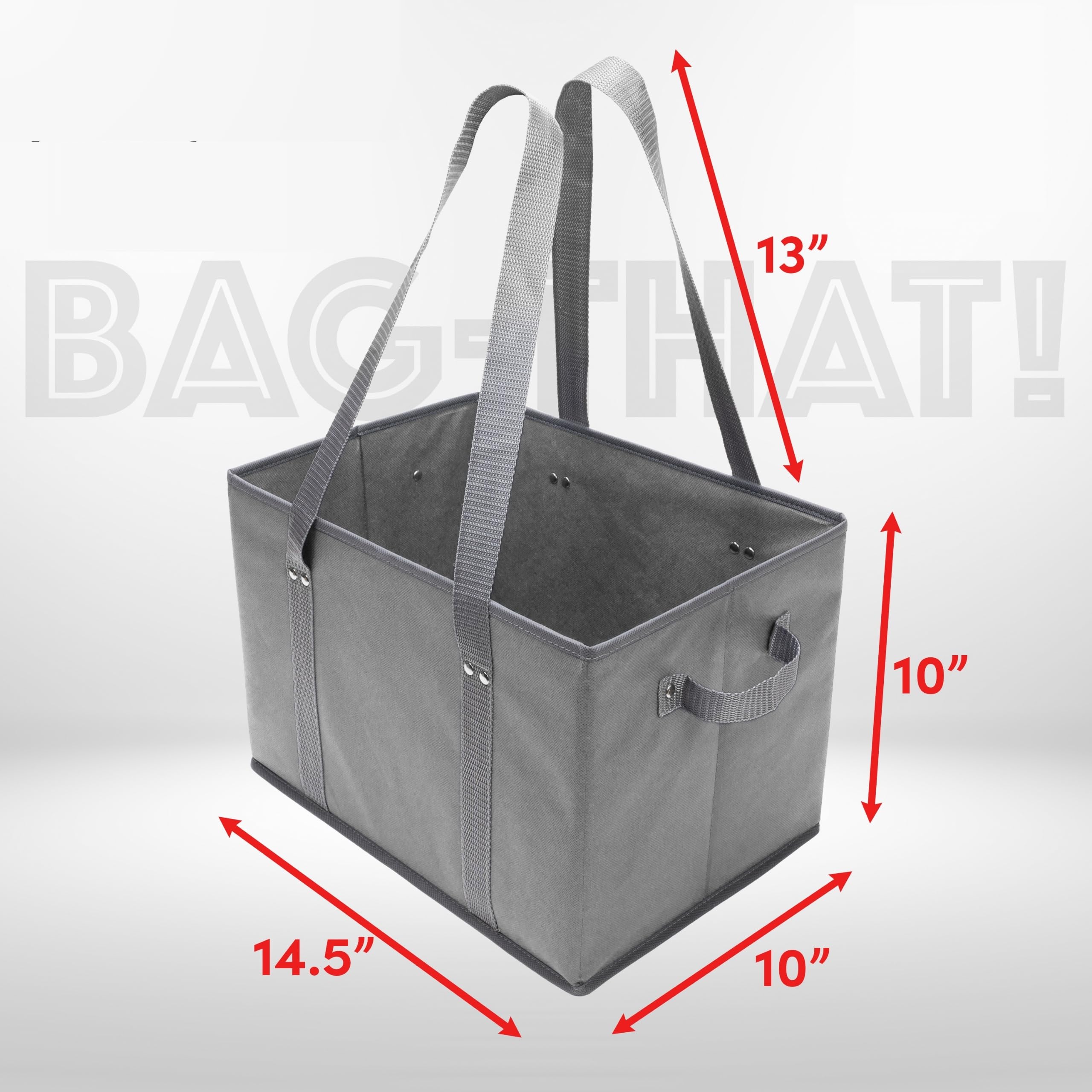 Bag-That! 4Pk Reusable Grocery Bags Shopping Bags Tote Box Large Heavy Duty Groceries Bag Handles Foldable Reinforced Bottom (Gr